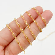 V317GF. 14K Gold Filled Twisted Singapore Unfinished Chain